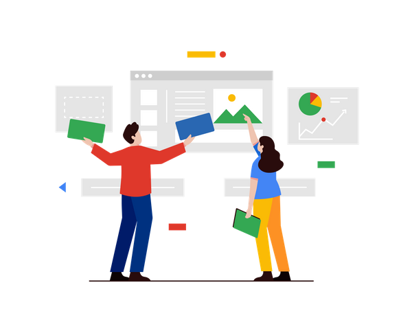 Design Team Creating UI Design  Illustration