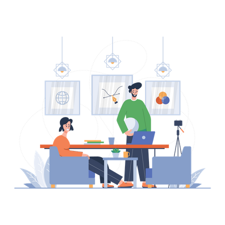 Design team working in Creative Agency  Illustration