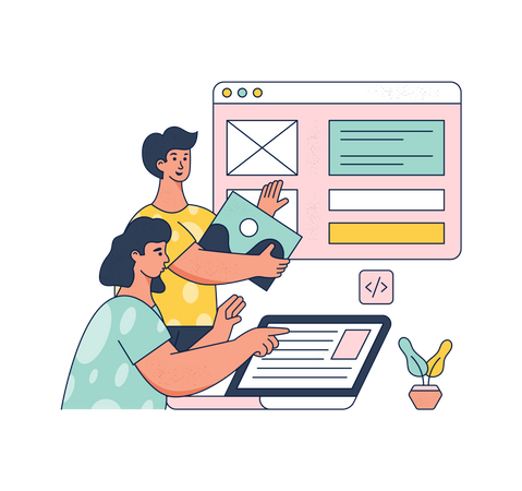 Design Team working on project  Illustration