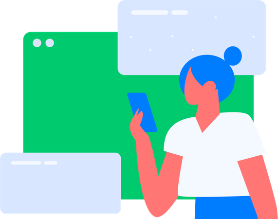ウェブサイト制作に取り組んでいるデザインチーム  イラスト