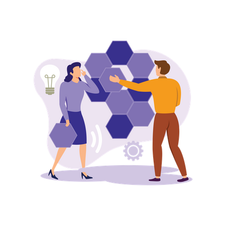 Design team working together  イラスト