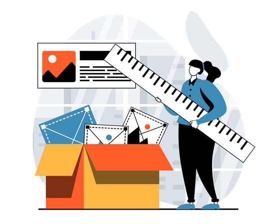 Designer arbeitet an neuem Website-Design  Illustration