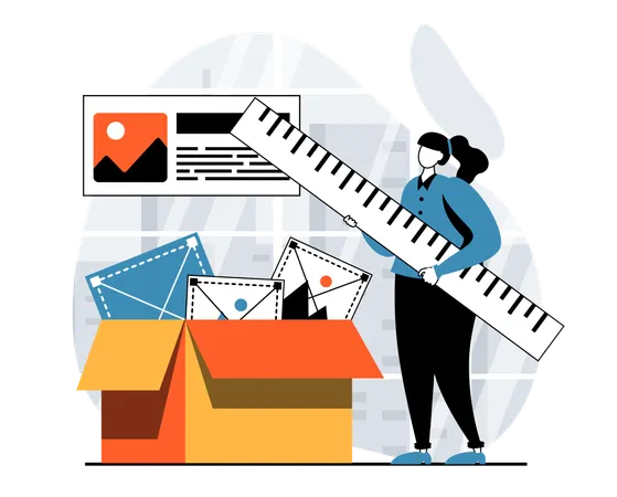 Designer arbeitet an neuem Website-Design  Illustration