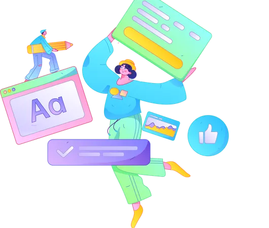 Designer arbeitet an Webseite  Illustration