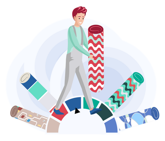 Designer de tecidos masculino  Ilustração