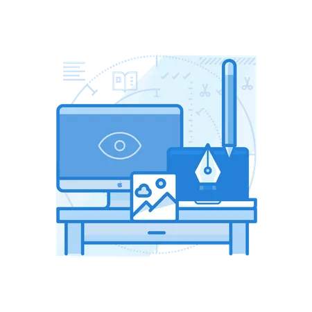 Designer Desk  Illustration