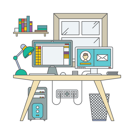 Designer Desk  Illustration