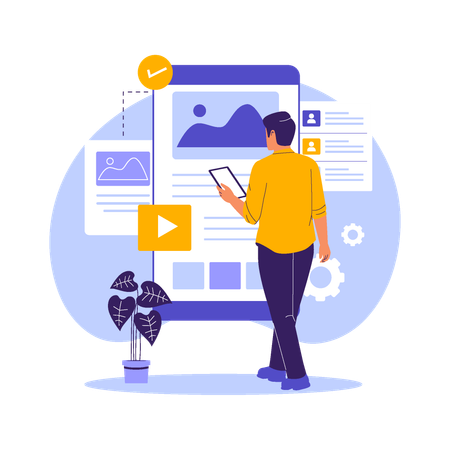 Designer doing usability Testing in UI UX Design  Illustration