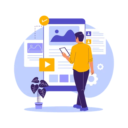 Designer doing usability Testing in UI UX Design  Illustration