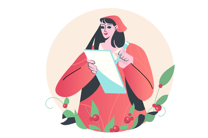 Designer entwirft neues Kleid auf Papier  Illustration