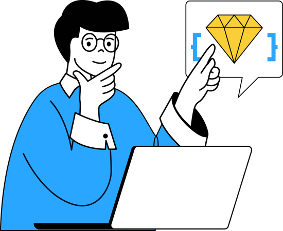 Designer está projetando diamante  Ilustração