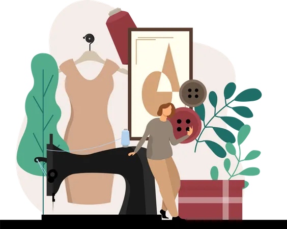 Designer feminina trabalhando em design  Ilustração