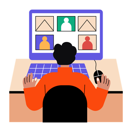 Designer gráfico trabalhando em web design  Ilustração