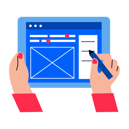 Designer making ui mockup  Illustration