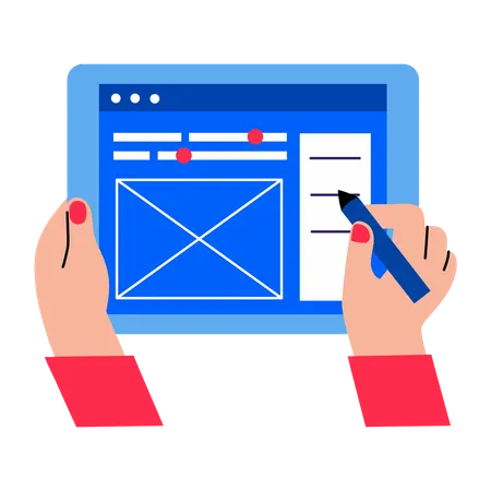 Designer making ui mockup  Illustration
