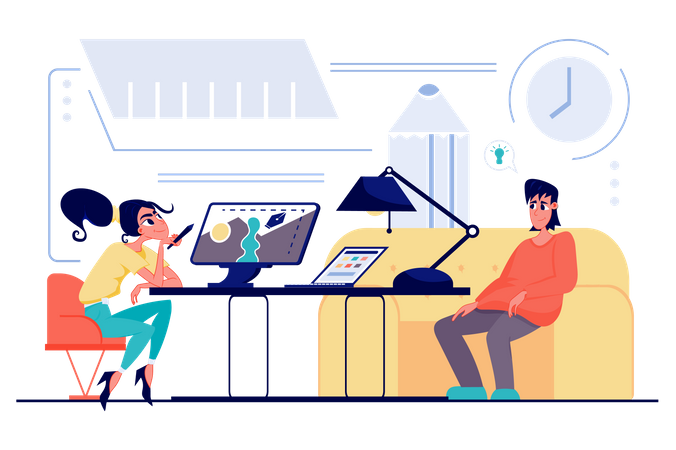 Designer studio  Illustration