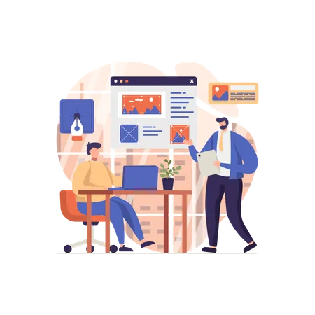 Designer team working on an project  Illustration