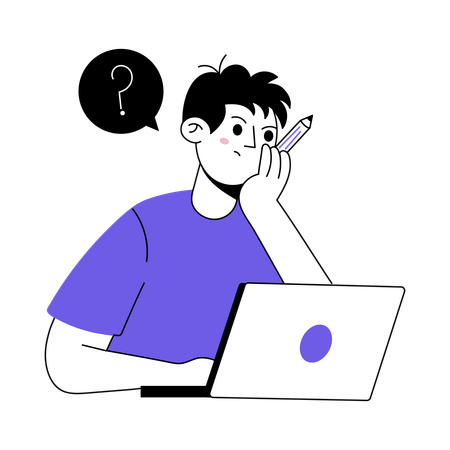 Designer Thinker involved in deep thinking  Illustration