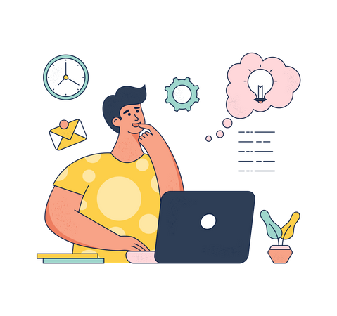 Designer Thinking About Design  Illustration
