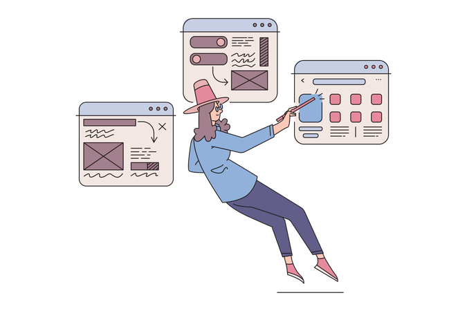 Designer ux feminina  Ilustração