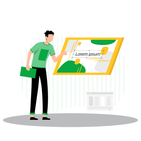 Designer working in new template designing  Illustration