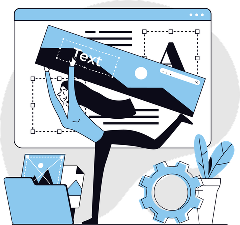 Designer working on coding part  Illustration