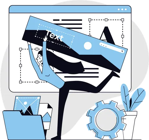 Designer working on coding part  Illustration