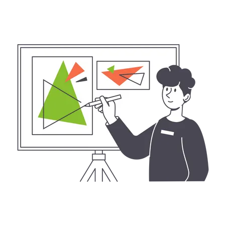 Designer working on product prototype  Illustration