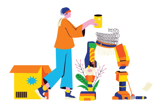 Designer working on product prototype  Illustration