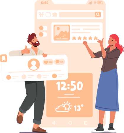 Designer working on ui ux design  Illustration