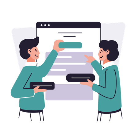 UI/UX 디자인을 담당하는 디자이너  일러스트레이션