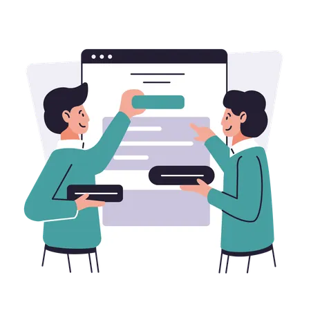 UI/UX 디자인을 담당하는 디자이너  일러스트레이션