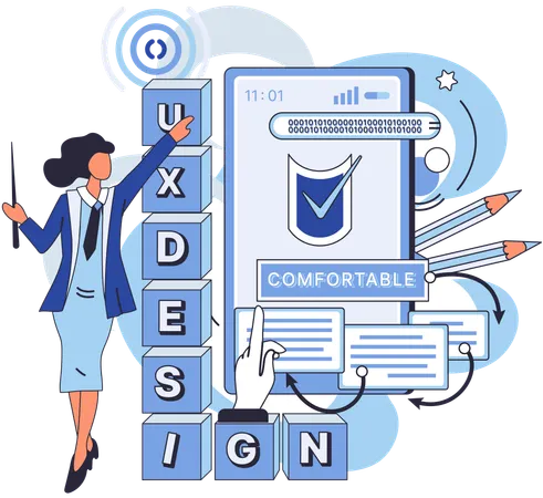 Designer working on ux design  Illustration