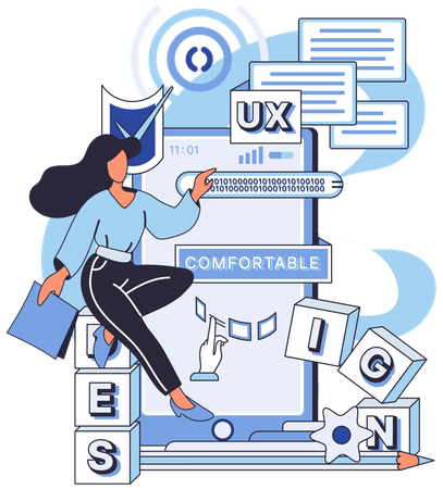 Designer working on ux design  Illustration