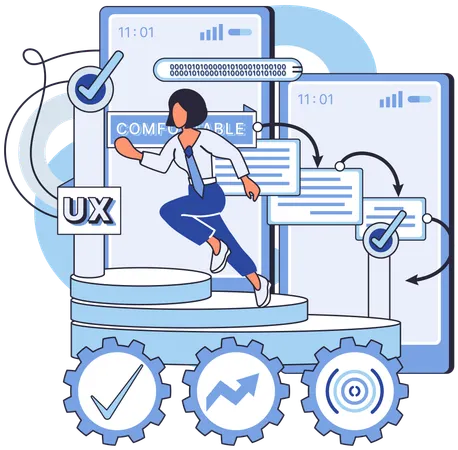 Designer working on ux design  Illustration