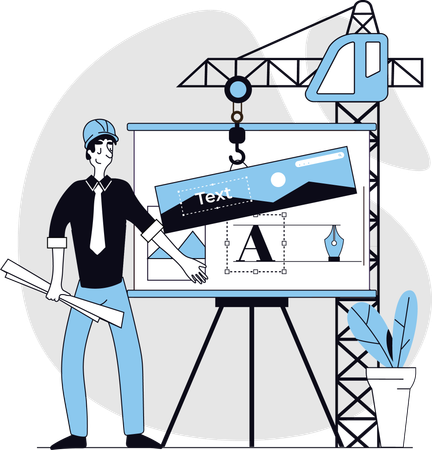 Designer works for user interface application  Illustration