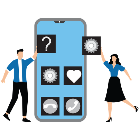 Designers Create Application for Mobile  Illustration