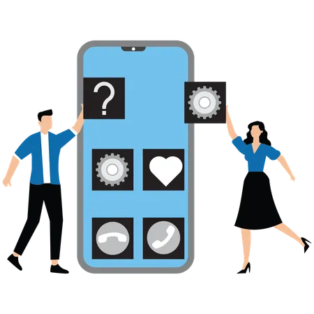 Designers Create Application for Mobile  Illustration