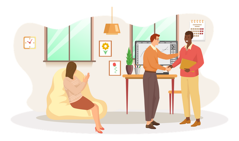 Designteam arbeitet an Projekt  Illustration