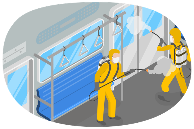 Desinfecção de Transportes Públicos e Prevenção da Propagação de Infecções  Ilustração