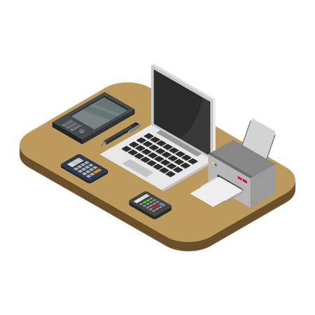 Desk setup  Illustration