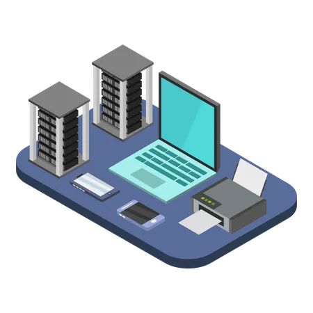 Desk setup  Illustration