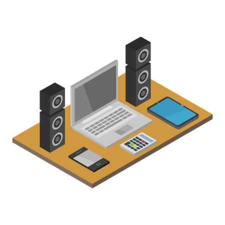 Desk setup  Illustration