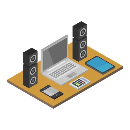 Desk setup  Illustration