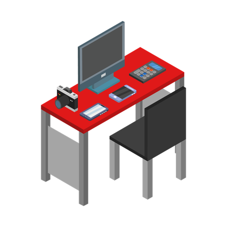 Desk setup  Illustration