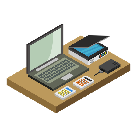 Desk setup  Illustration