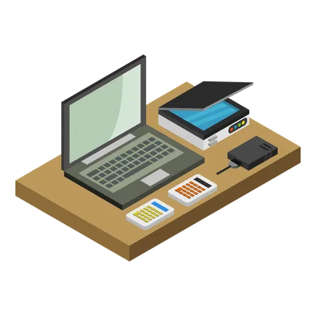 Desk setup  Illustration