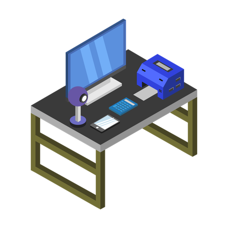 Desk setup  Illustration