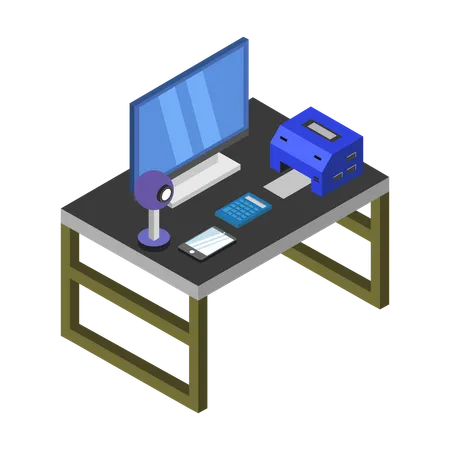 Desk setup  Illustration