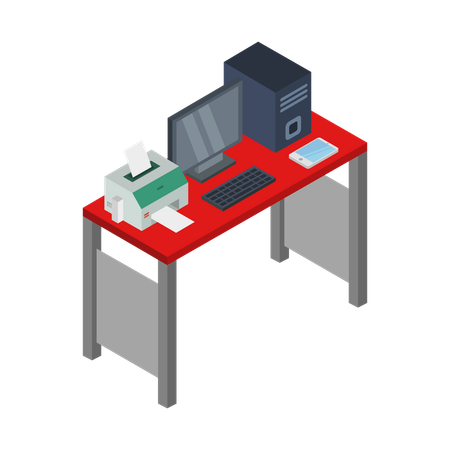Desk setup  Illustration